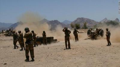 Almotamar Net - Army artillery and peoples committees hit gatherings of US-backed Saudi-paid aggression mercenaries in Namlah valley in Hareeb area of Nehm district west of Marib, an official said on Sunday.

The attack caused direct losses in the mercenaries ranks. 

The official also said that the popular committees and army artillery also targeted the mercenary 
